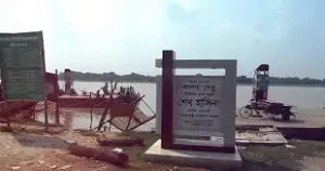 নড়াইলের কালনায় মধুমতি নদীতে সেতু নির্মাণের কাজ এগিয়ে চলেছে