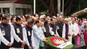 ছয় দফা দিবস উপলক্ষে বঙ্গবন্ধুর প্রতিকৃতিতে আওয়ামী লীগসহ বিভিন্ন সংগঠনের শ্রদ্ধা